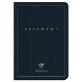 Triomphe PLATINUM carnet piqûre textile A5 96 pages ligné papier ivoire 90 g - Bleu
