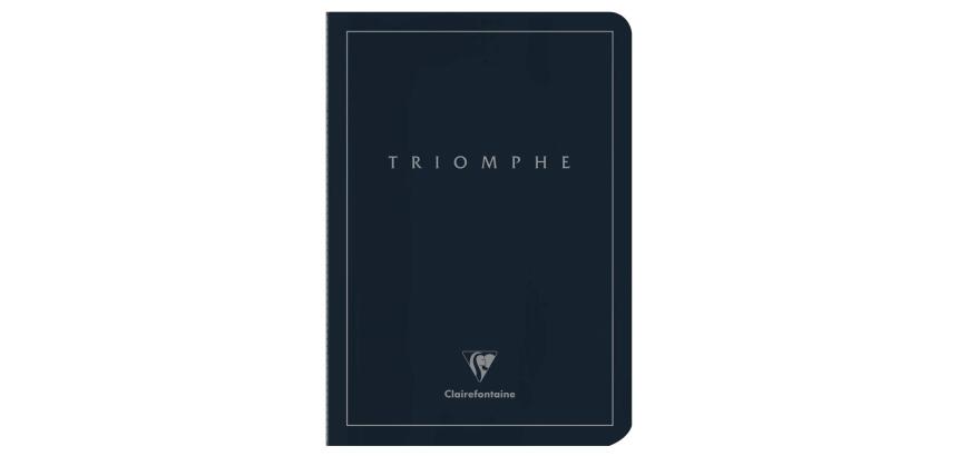 Triomphe PLATINUM carnet piqûre textile A5 96 pages ligné papier ivoire 90 g - Bleu