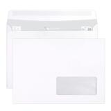 Boite de 500 Enveloppes Blanches C5-162x229mm - Auto-Adhésives - 90g/m2 - Fenêtre Papier Cristal 45x100 (position 20/20) - Blanc