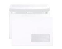 Boite de 500 Enveloppes Blanches C5-162x229mm - Auto-Adhésives - 90g/m2 - Fenêtre Papier Cristal 45x100 (position 20/20) - Blanc