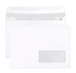 Boite de 500 Enveloppes Blanches C5-162x229mm - Auto-Adhésives - 90g/m2 - Fenêtre Papier Cristal 45x100 (position 20/20) - Blanc