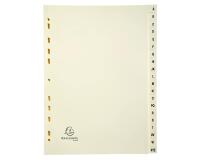 Intercalaires imprimés Carte peau 155 g 20 positions de A à Z - A4 - Ivoire