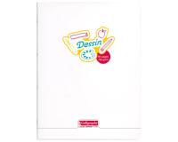 Cahier de dessin piqué 8000 POLYPRO 24x32 cm 96 pages uni 120 g - Incolore