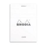 Bloc agrafé Rhodia N°11 7,4x10,5 cm 80 feuillets ligné 80g - Blanc