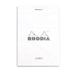 Rhodia White Head Stapled Pad No11, A7, Lined - White