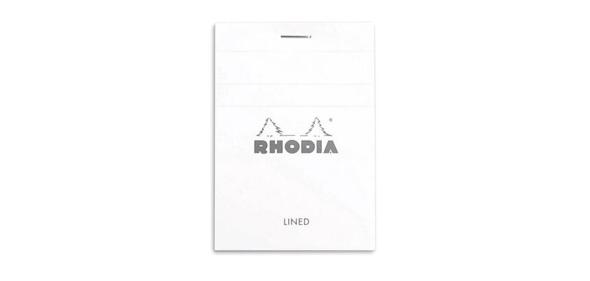 Bloc agrafé Rhodia N°11 7,4x10,5 cm 80 feuillets ligné 80g - Blanc