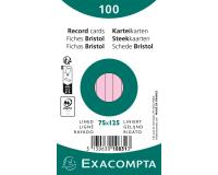 Paquet 100 fiches sous film - bristol ligné non perforé 75x125mm