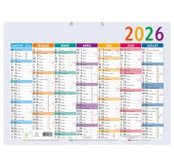 Calendrier Multicolore 55 x 40,5 cm Semestriel 2026 - Multicolore