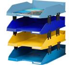 Set de 4 corbeilles-à-courrier Combo Midi Bee Blue - Couleurs assorties