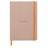 Rhodiarama carnet souple A5 160 pages ligné papier ivoire 90g fermeture élastique - Touche de rose