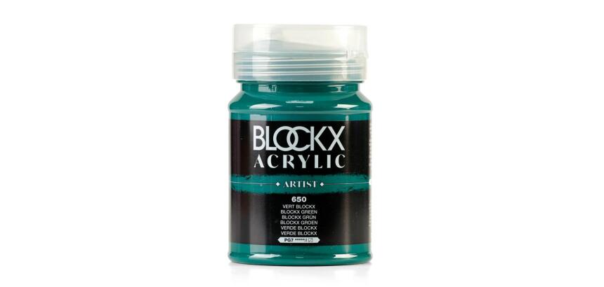 Peinture acrylique fine pot 500ml - Vert blockx