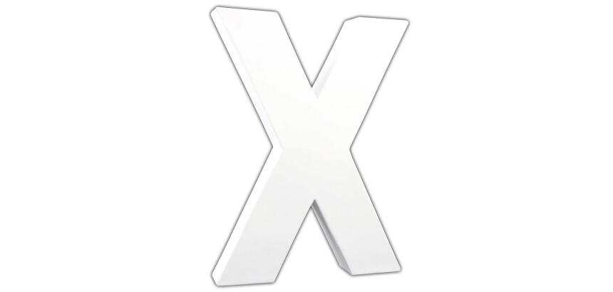Lettre X 20,5cm - Blanc