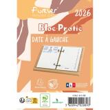 Bloc-pratic Forever recyclé date à gauche 8,2 x 12 cm - 2026 - Marron clair