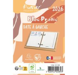 Bloc-pratic Forever recyclé date à gauche 8,2 x 12 cm - 2026 - Marron clair