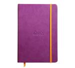 Rhodiarama carnet rembordé rigide A5 192 pages ligné papier ivoire 90g fermeture élastique - Violet