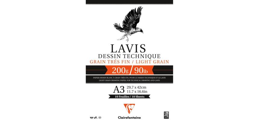 Lavis Technique bloc collé 10F A3 200g
