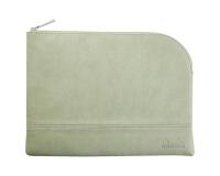 Rhodiarama pochette zippée en simili cuir - taille L (21x28 cm) - Céladon