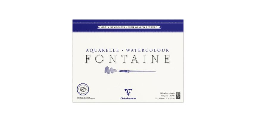 Fontaine bloc collé 4 côtés 25F 30x40cm 300g grain demi-satiné