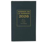 Agenda de bureau Banquier large Euro et cents 17,5 x 28 cm Journalier 2 volumes 2026 - Noir