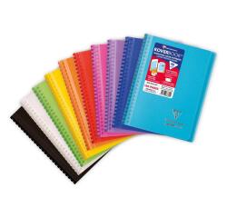 Carnet reliure intégrale enveloppante Koverbook A5 160 pages petits carreaux couverture polypropylène transparent - Assortis