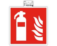 Non-slip adhesive PVC panel Fire extinguisher 20x20 cm - Red