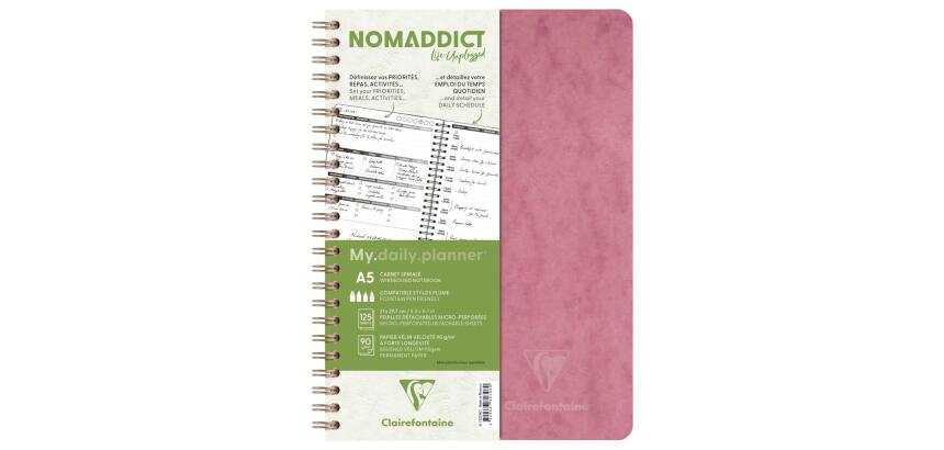 My.daily.planner Age Bag carnet reliure intégrale A5 250 pages détachables - Rose antique