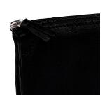 CUIR NOIR Trousse plate avec 3 compartiments. - Noir