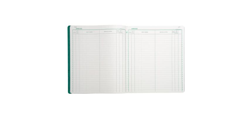 Piqûre 32x27cm Enregistrement du courrier 26 lignes 80 pages - Couleurs assorties