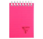 Bloc reliure intégrale Linicolor FRESH en-tête A7 160 pages détachables ligné couverture plastique polypropyène rainuré Couleur aléatoire - Assortis