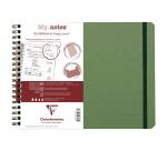 My.Notes Age Bag cahier reliure intégrale à marges détachables B5 paysage 120 pages détachables ligné + cadre en-tête - Vert