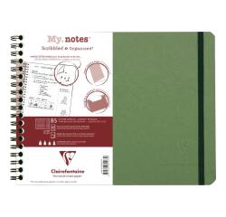 My.Notes Age Bag cahier reliure intégrale à marges détachables B5 paysage 120 pages détachables ligné + cadre en-tête - Vert