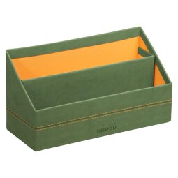 Rhodiarama porte-courrier simili cuir italien 25x10x14 cm - Sauge