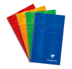 Carnet brochure rembordée rigide 11x17 cm 192 pages petits carreaux - Assortis