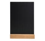 Slate menu holder on wooden base A5 - Black