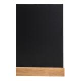 Support visuel vertical ardoise avec socle bois A5 - Noir