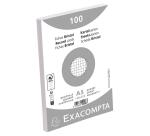 Confezione 100 cartoncini bristol sotto film bianco a quadretti non perforati 148x210mm - Bianco