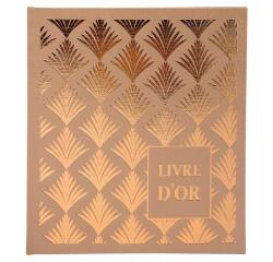 Gästebuch PALMYRE mit 140 Seiten, Kanten in Gold, 21x19 cm