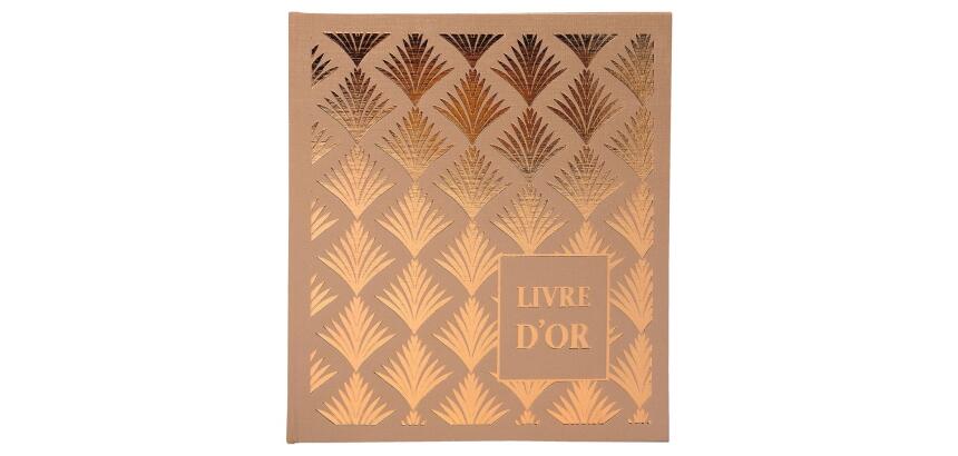 Livre d'or 140 pages tranche or - Format 21x19cm - PALMYRE