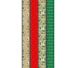 Kraft brut 70g Esprit de Noël 2x0,70m, en carton prés. de 30rlx - Assortiment