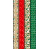 Kraft brut 70g Esprit de Noël 2x0,70m, en carton prés. de 30rlx - Assortiment
