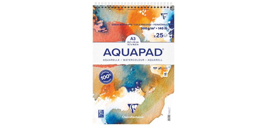 Aquapad bloc reliure intégrale 25F A3+ 300g