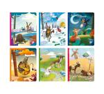 Les Fables de La Fontaine cahier piqué 17x22cm 96 pages grands carreaux 6 fables assorties - Assortis