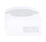 Boite de 500 Enveloppes Blanches DL2-114x229mm - Gommées Mécanisables - 80g/m2 - Fenêtre Papier Cristal 35x100 (position 20/20) - pour machine de mise sous pli automatique - Blanc