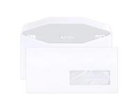 Boite de 500 Enveloppes Blanches DL2-114x229mm - Gommées Mécanisables - 80g/m2 - Fenêtre Papier Cristal 35x100 (position 20/20) - pour machine de mise sous pli automatique - Blanc