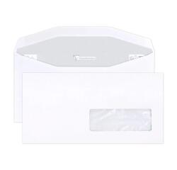 Boite de 500 Enveloppes Blanches DL2-114x229mm - Gommées Mécanisables - 80g/m2 - Fenêtre Papier Cristal 35x100 (position 20/20) - pour machine de mise sous pli automatique - Blanc