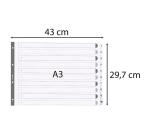 Intercalaires imprimés à touches plastifiées - 10 touches 1 à 10 - A3 - Blanc