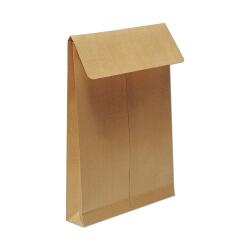 Boite de 250 Pochettes Kraft Armé Brun C4-229x324 mm avec Soufflet de 30 mm - Auto-Adhésives - 130g/m2 - Brun