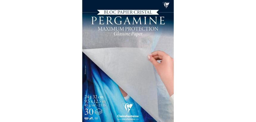Pergamine bloc collé papier cristal 30F 24x32cm 45g