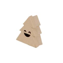 Boîte sapin sourire S 4x9x10cm - Kraft