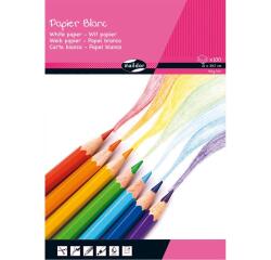 PAPIER BLANC, Bloc de 100 feuilles 90g/m2 au format 21x29,7cm - Blanc